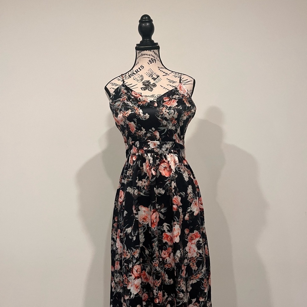 Sam & Lavi Womens Black Spaghetti Strap Dress